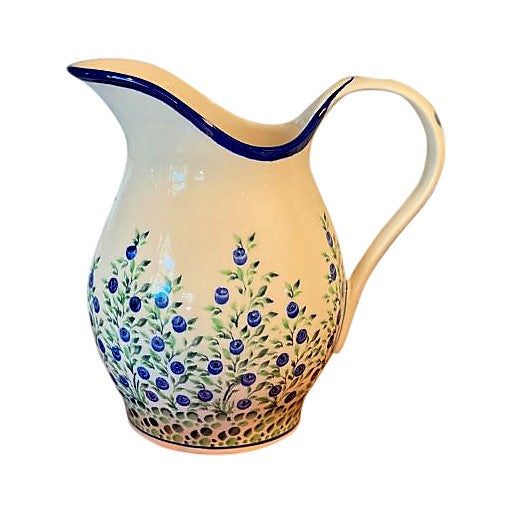 BLUEBERRY 2-quart Polish Stoneware Pitcher, Classic Edition